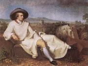 TISCHBEIN, Johann Heinrich Wilhelm Goethe in the Roman Campagna oil on canvas